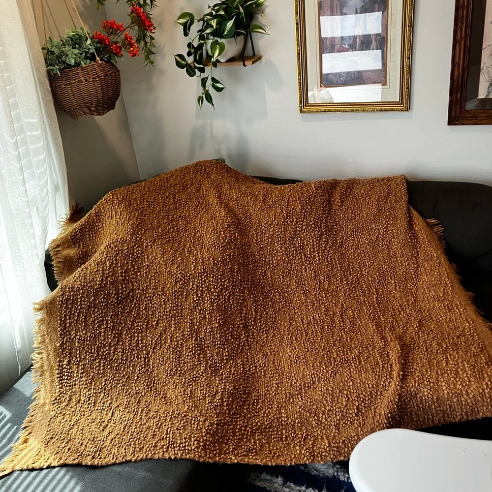 Anthropologie rust orange  Textured Throw Blanket